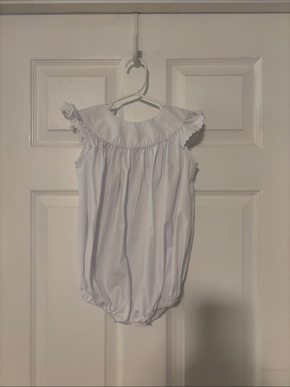 Classic White Baby One-Piece Romper. Could be monogrammed! So cute!